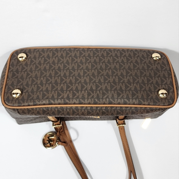 Michael Kors Quinn Med Signature Tote Bag Like New Brown Acorn - Picture 10 of 12